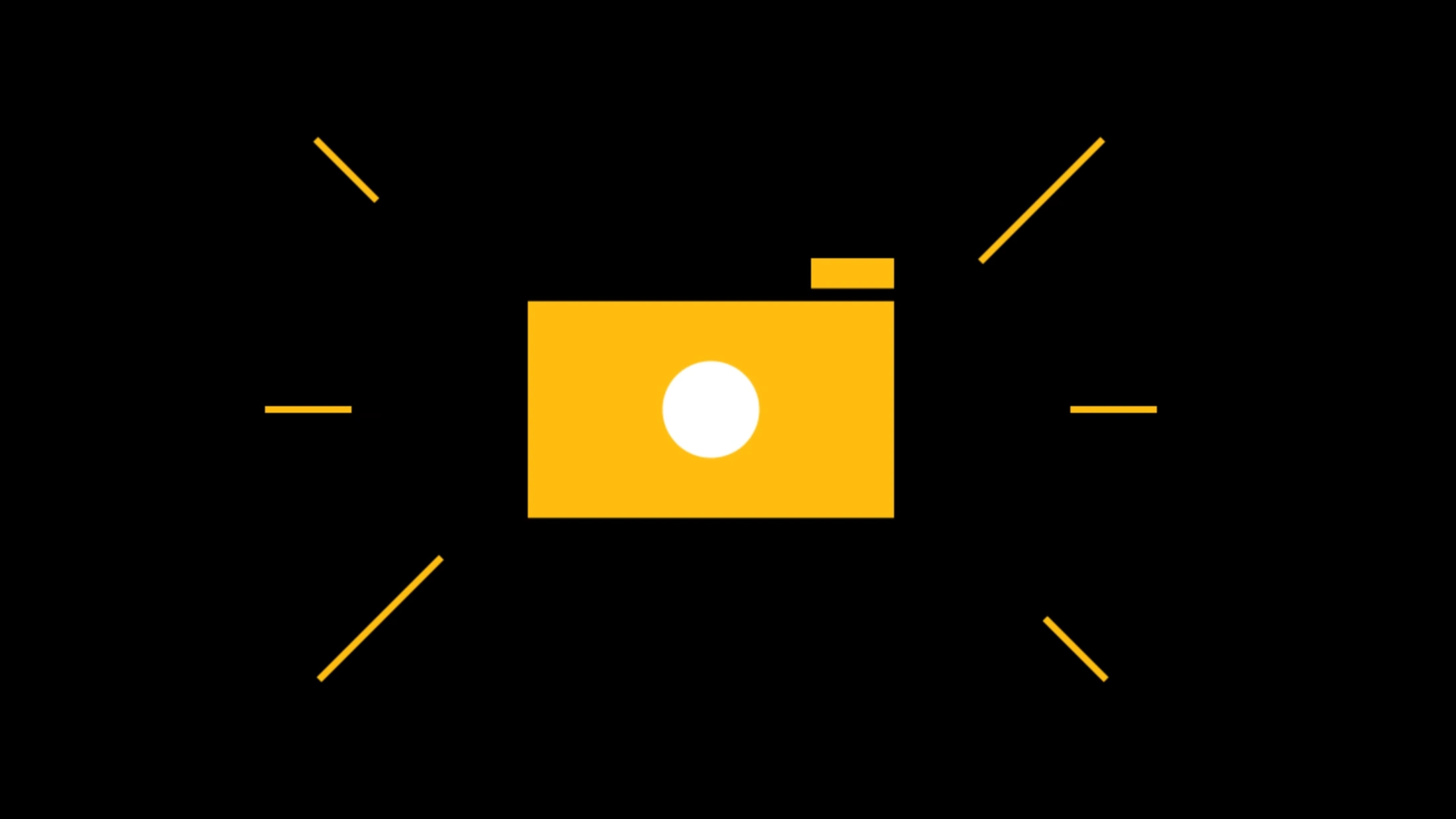 Yellow animated identity artwork against a black background